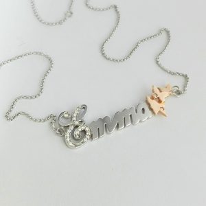 nome girocollo oro artgianale collana pendente iniziale gioielli giambertone artigiano orafo palermo