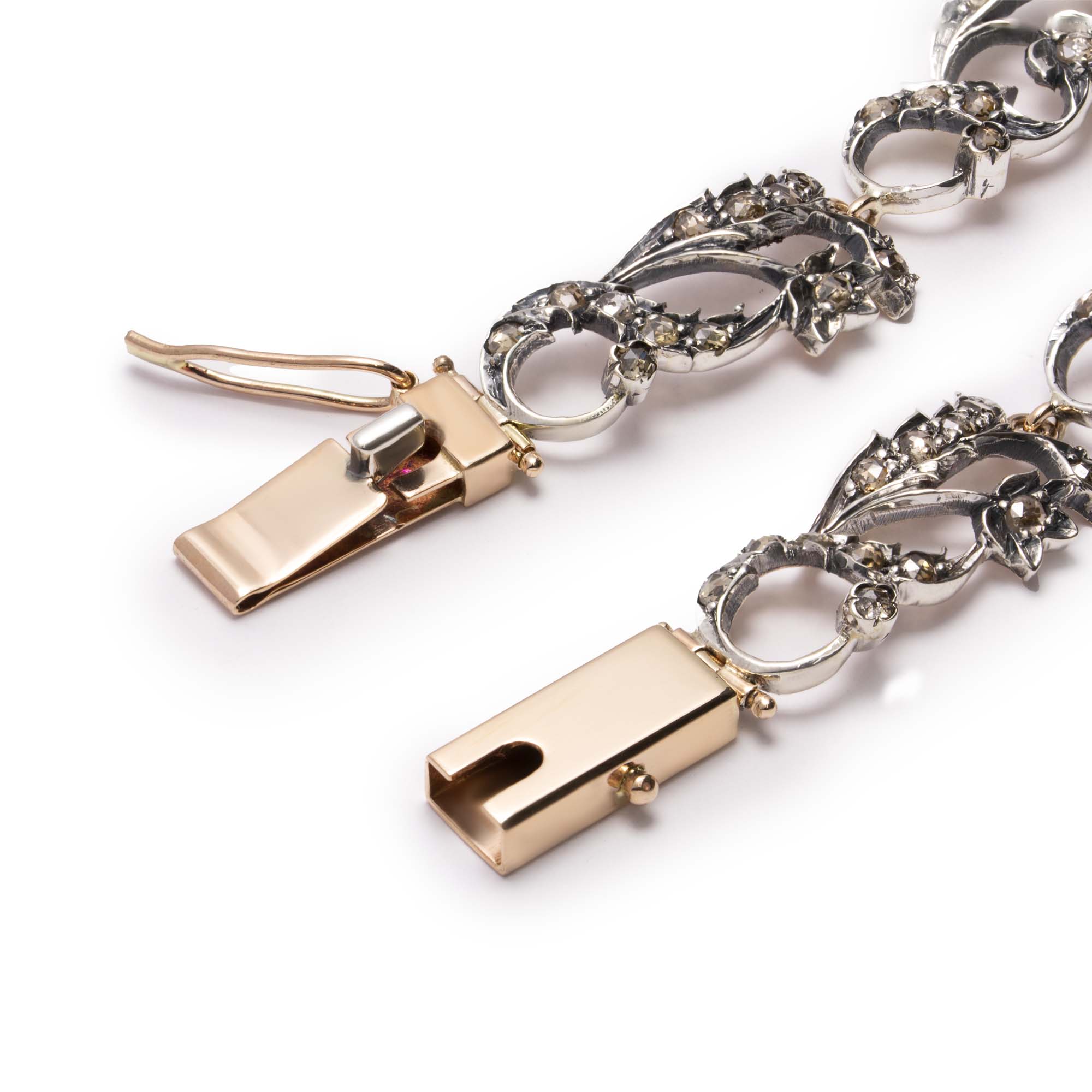 SA-B 004 bracciale oro chiusura susta brillanti italia gimabertone artigiano orafo