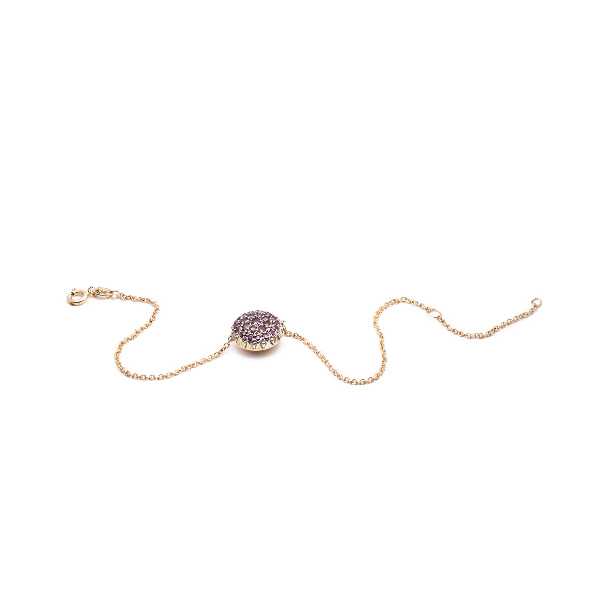 SA-B 006 bracciale oro argento rubini charms catena gioielli palermo