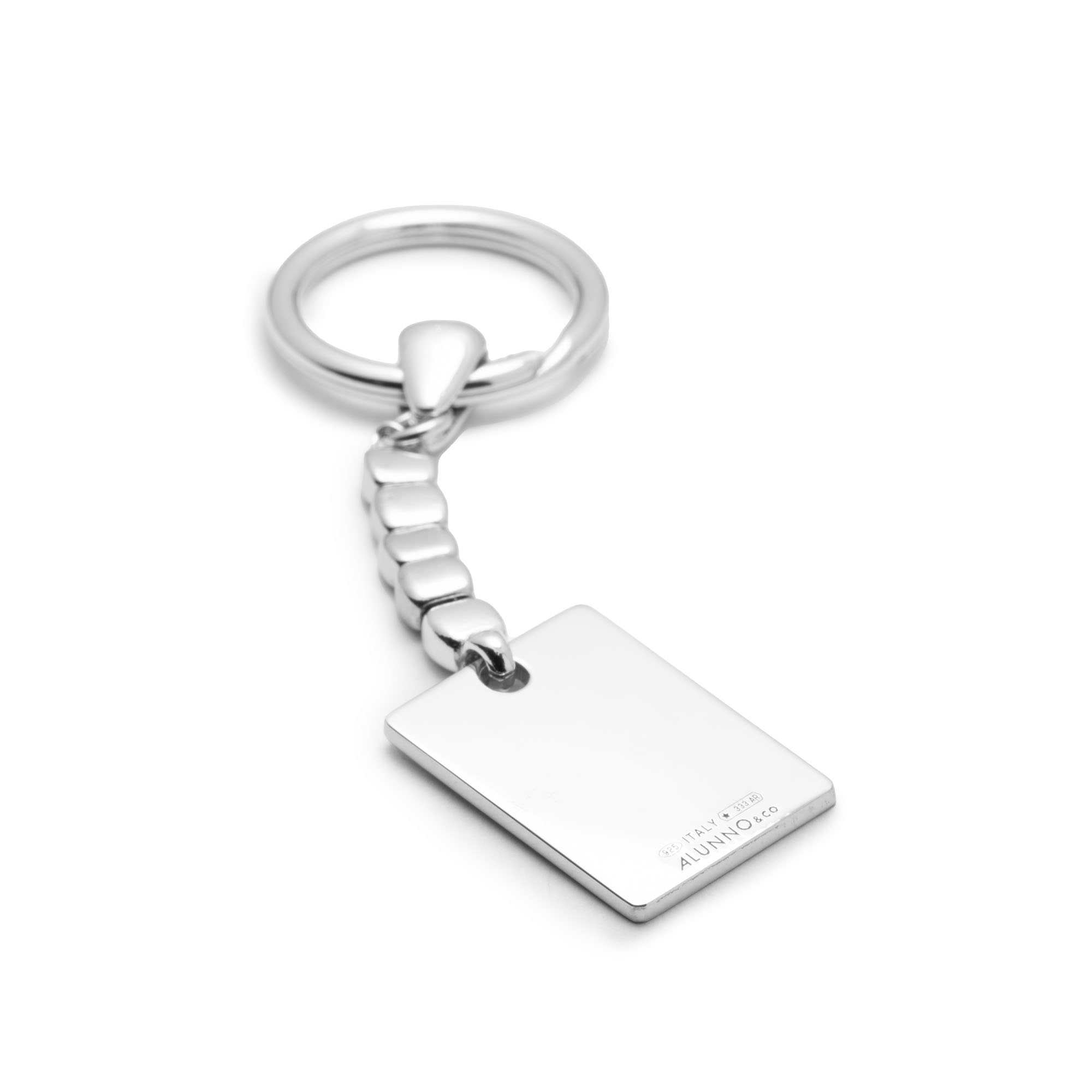 AR-S 047 portachiavi argento 925 rettangolare incisione gioilleria giambertone artigiano orafo