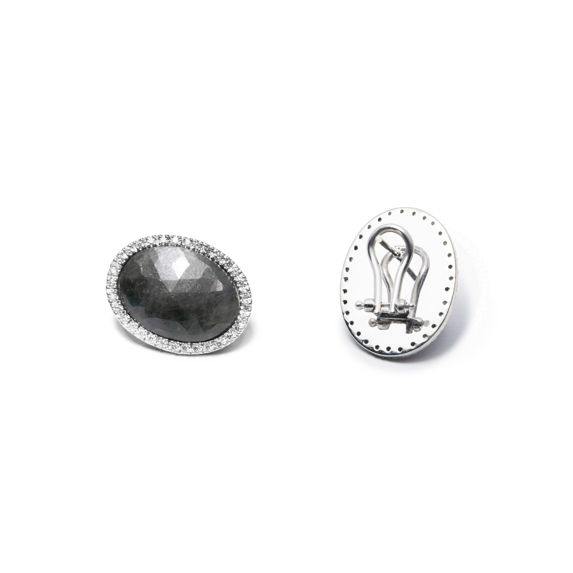 GI-0 057 orecchini oro diamanti grigi bianco giambertone artigiano orafo