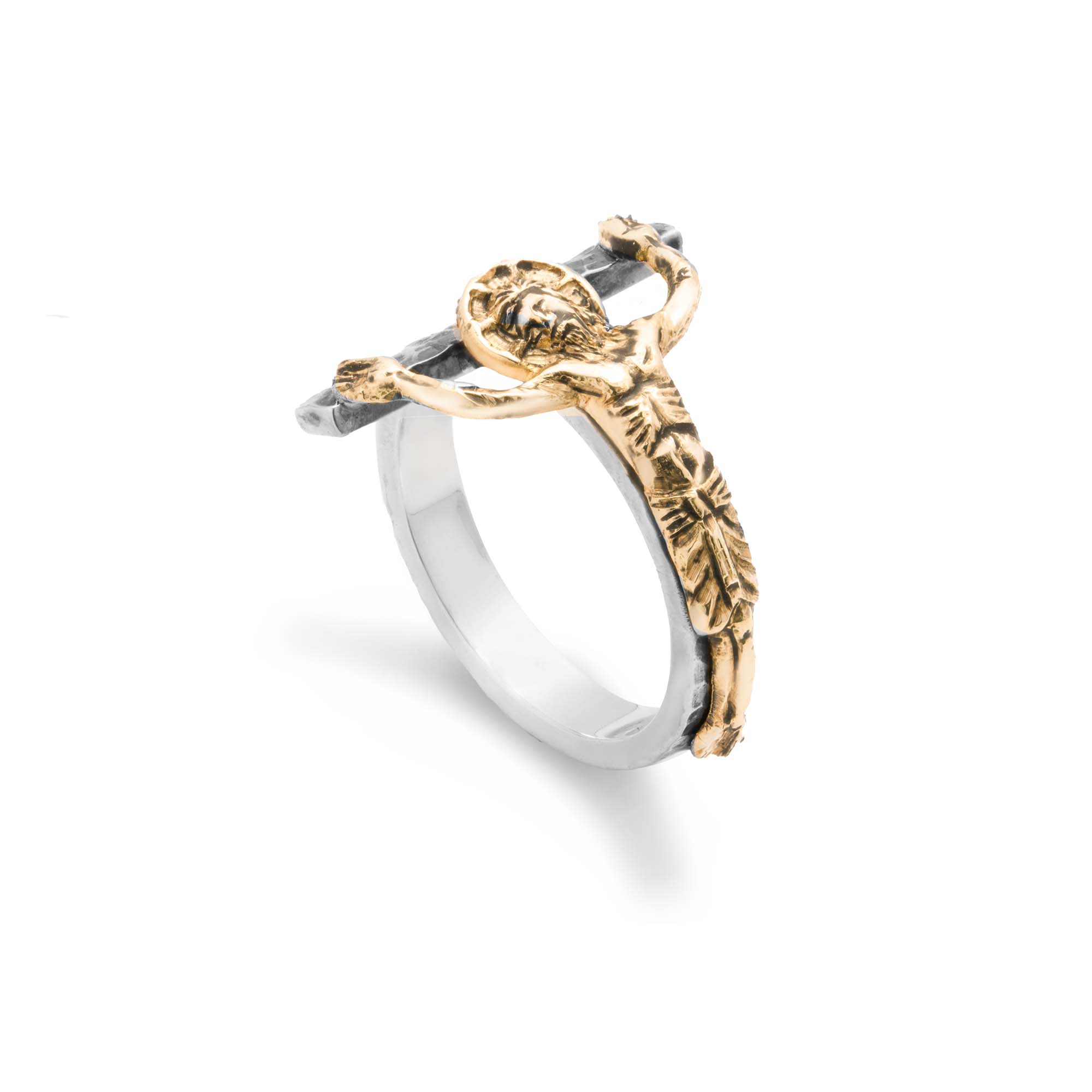 PikaLF Anello testa di Gesù per gli uomini, anello croce cristiana cattolica, anello con sigillo di Gesù vintage, anello amuleto religioso retrò