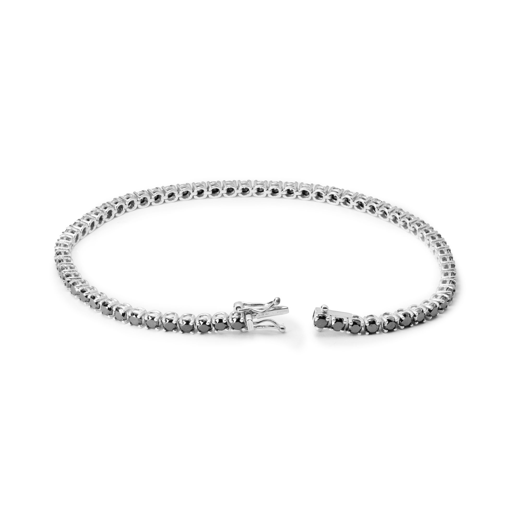 GI-B 007 Bracciale tennis oro diamanti neri gioielli giambertone artigiano orafo