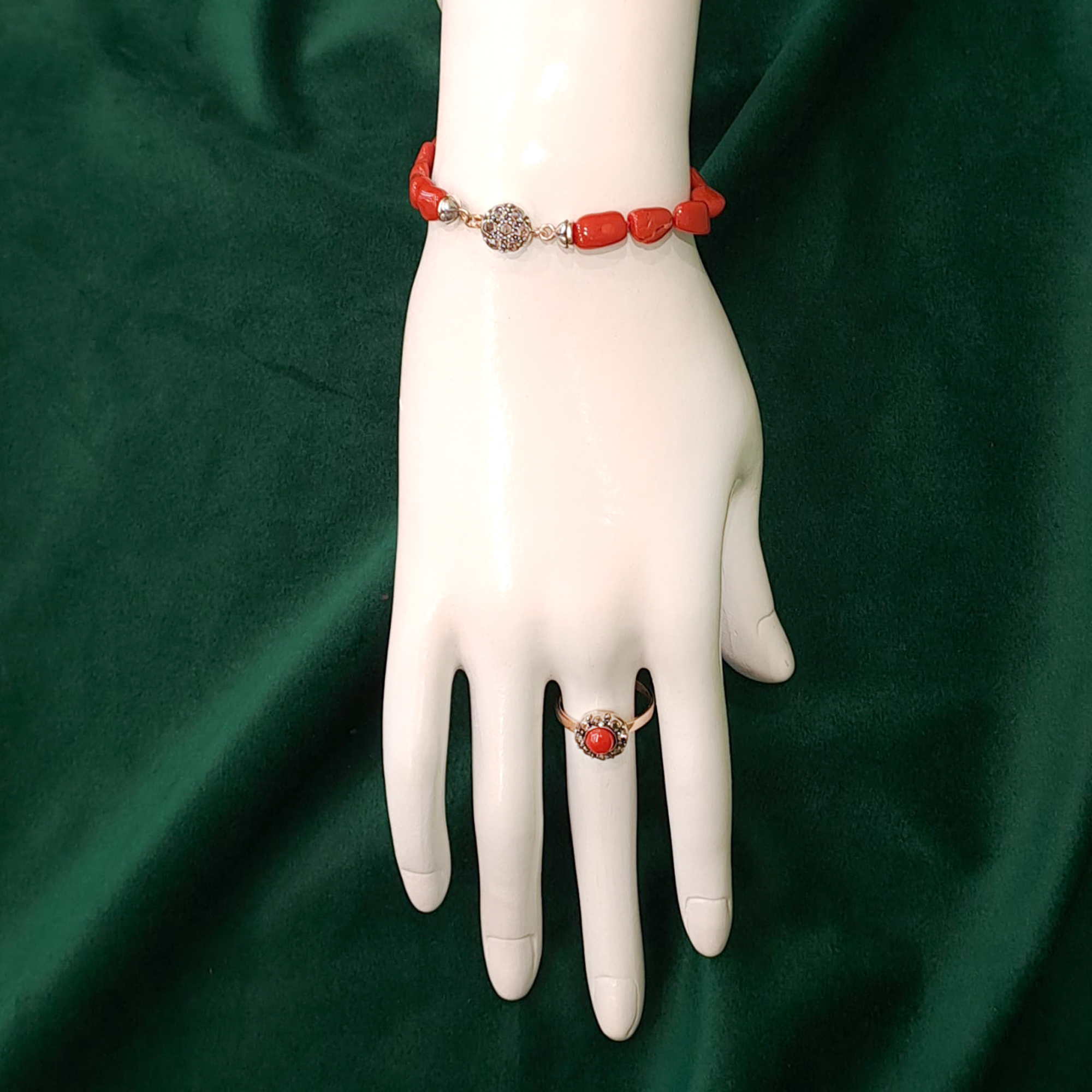 SA-B 007B bracciale oro corallo argento gioilleria giambertone artigiano orafo - Copia