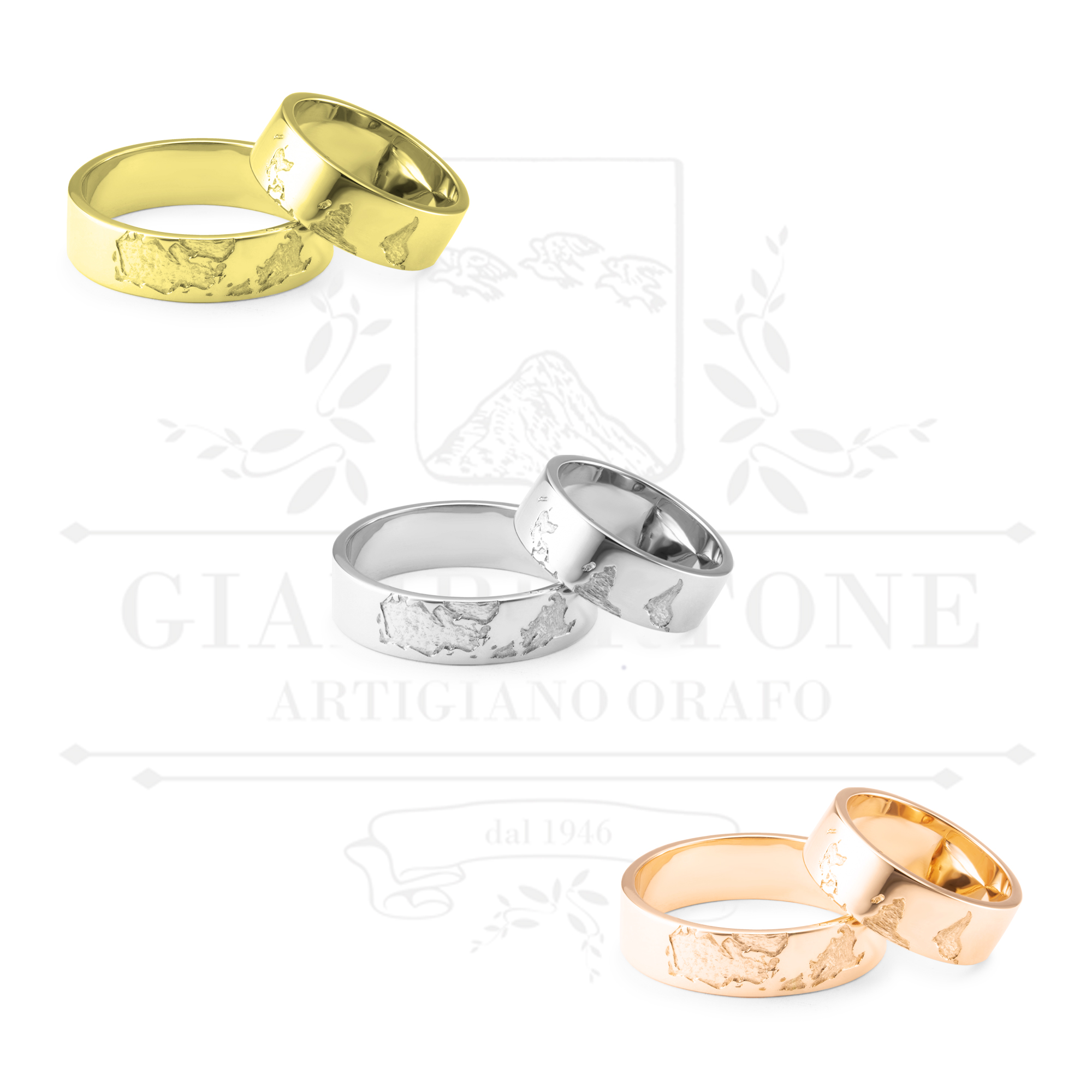 F-A 002 FEDI anello anniversario 25 50 oro bianco fascia mondo orafo palermo Giambertone artigiano orafo (2)