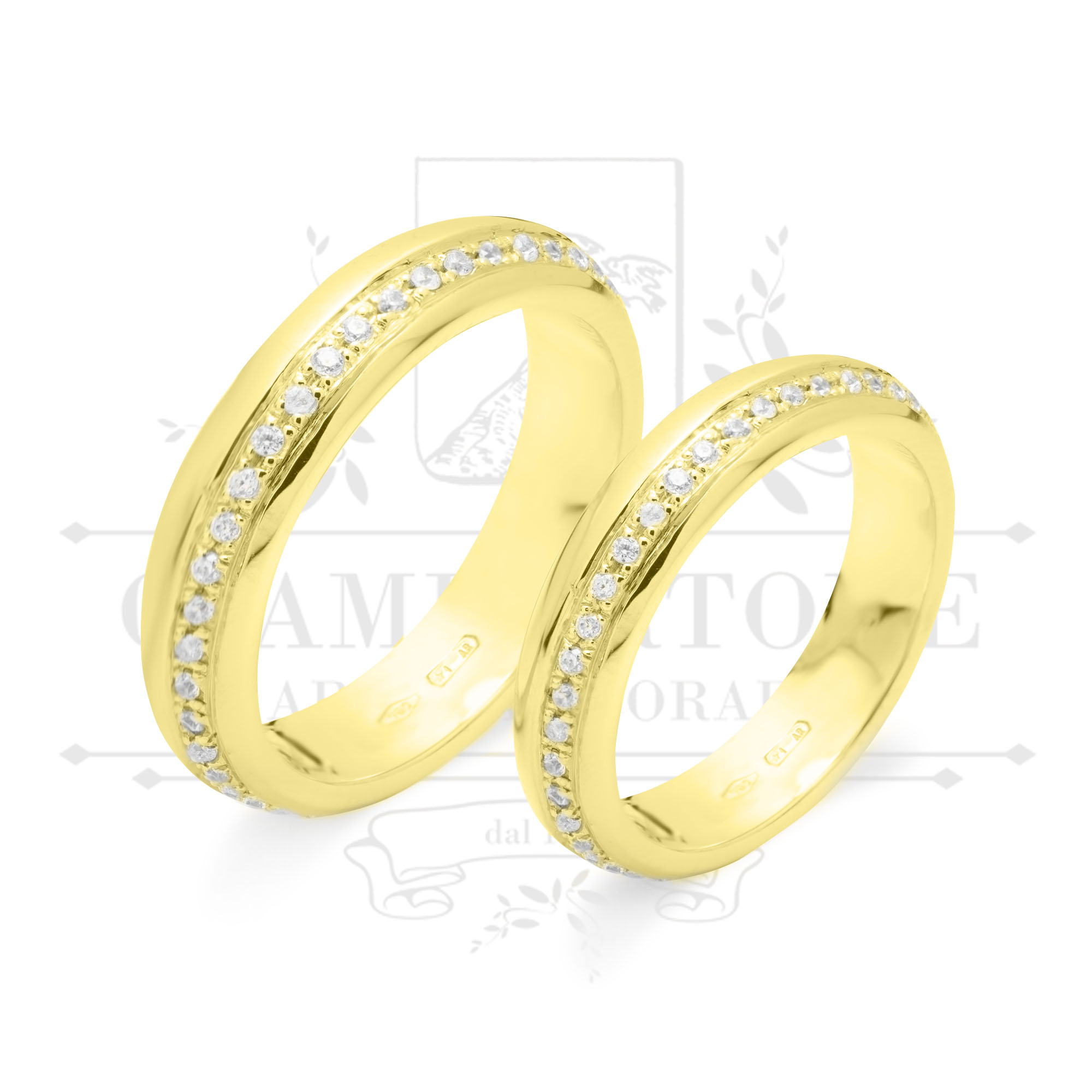 F A 008 fedi anniversario oro personalizzate con diamanti giambertone artigiano orafo
