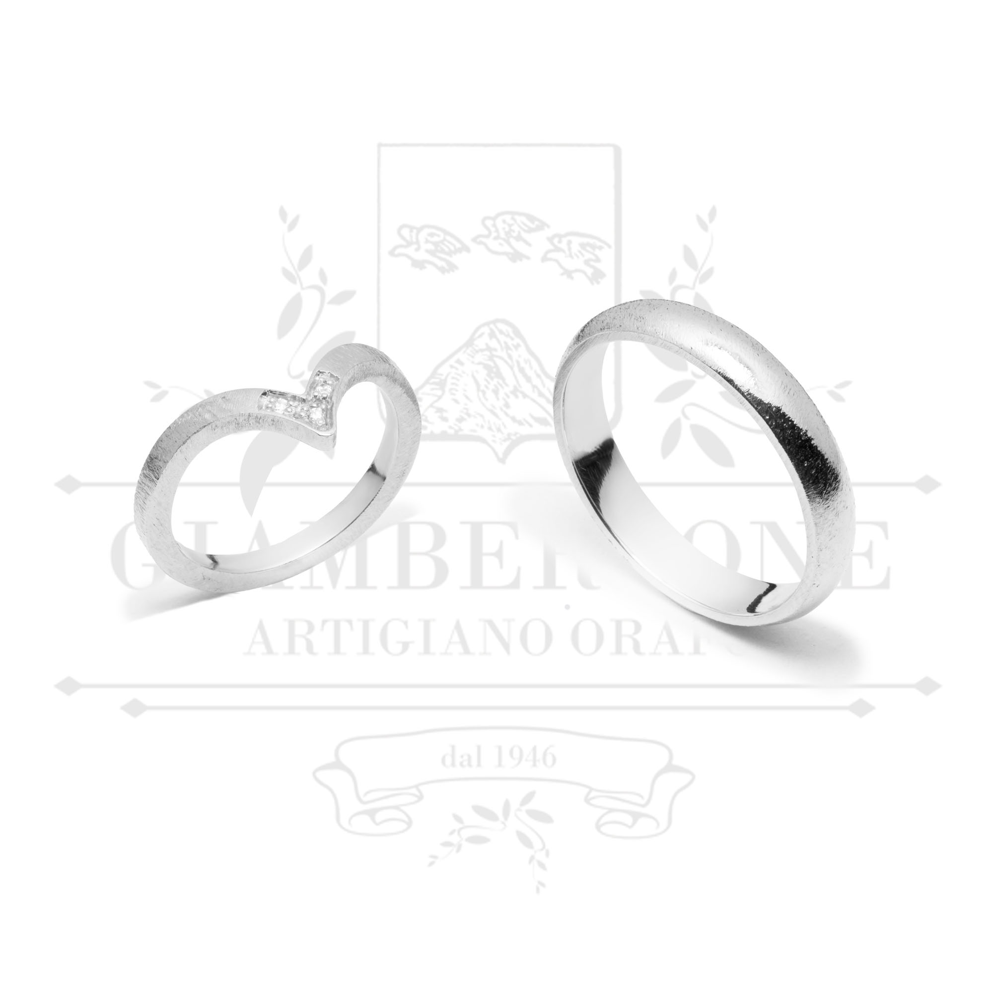 F-A 010 anello oro bianco anniversario diamanti palermo giambertone artigiano orafo