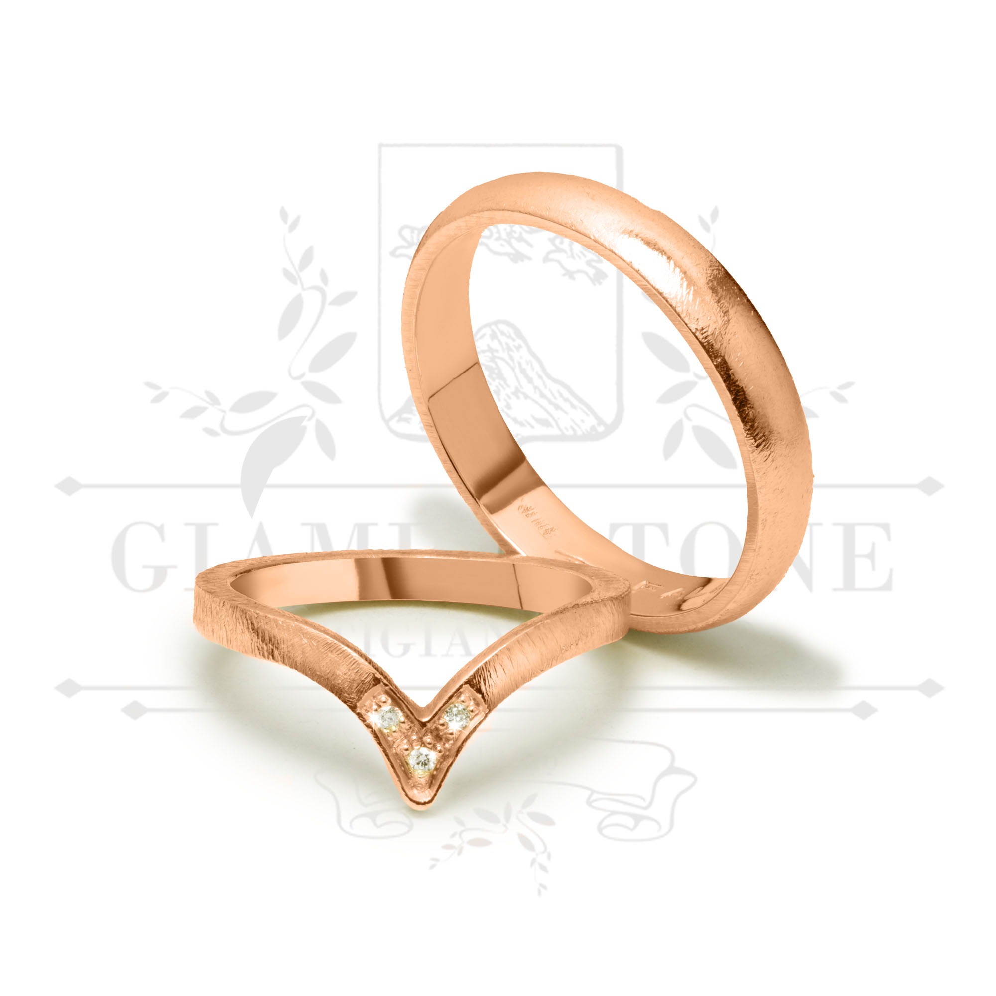 F-A 010 anello oro rosa anniversario diamanti palermo giambertone artigiano orafo