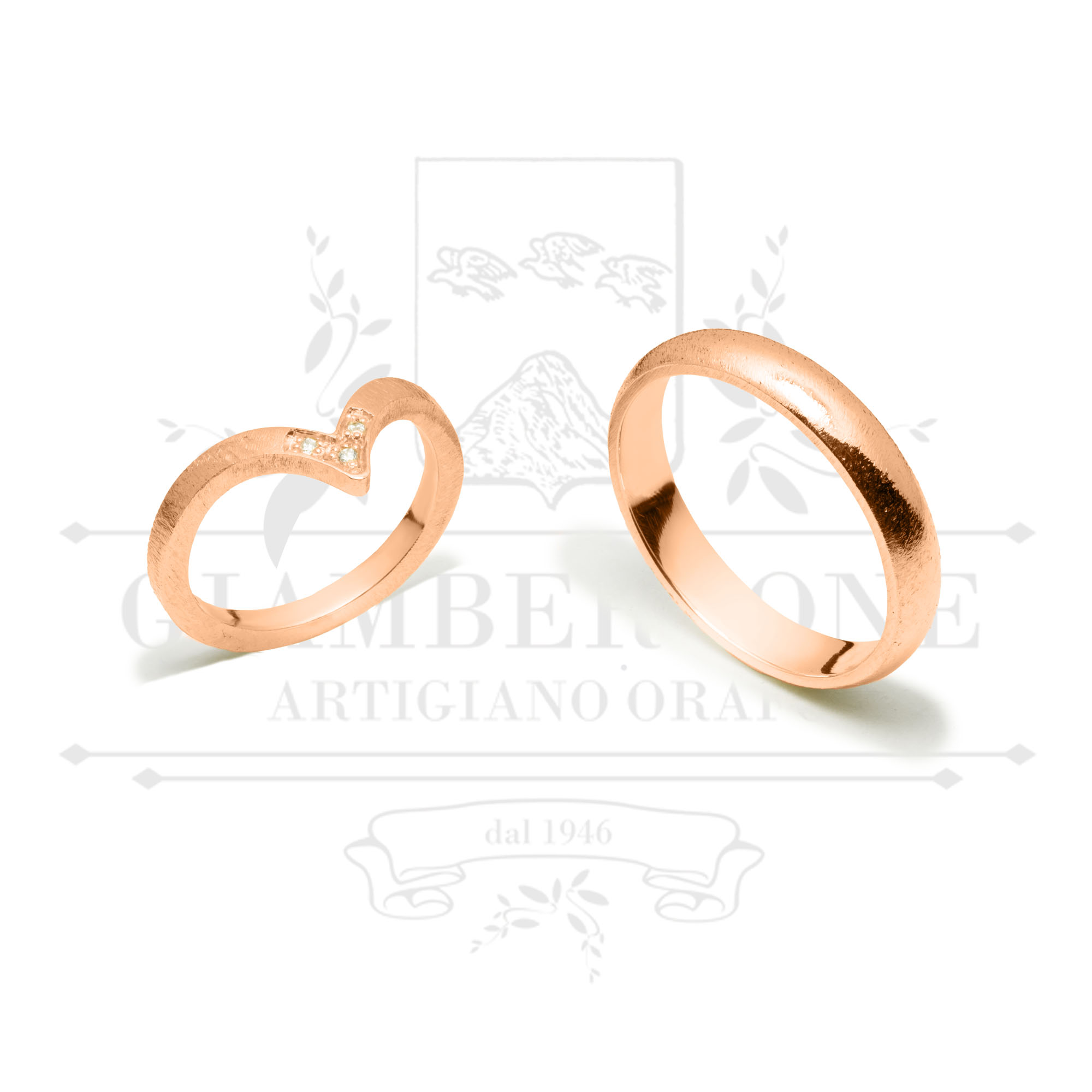 F-A 010 anello oro rosa giallo diamanti palermo giambertone artigiano orafo