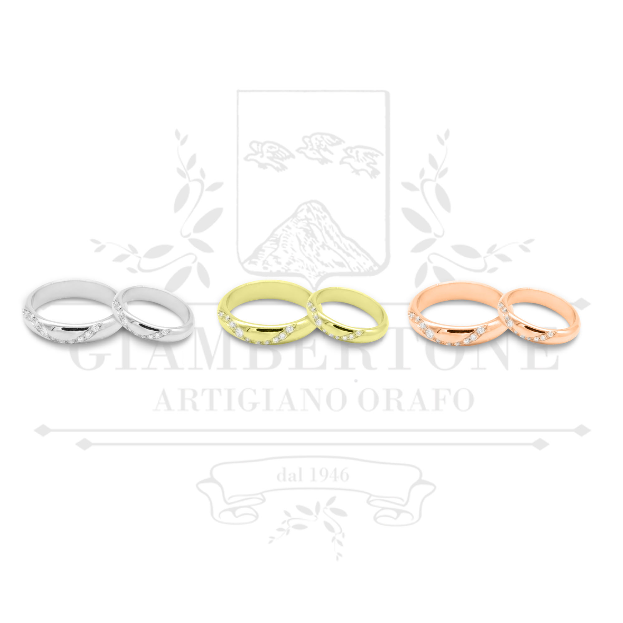 F A 013 fedi anniversario oro diamanti palermo giambertone artigiano orafo