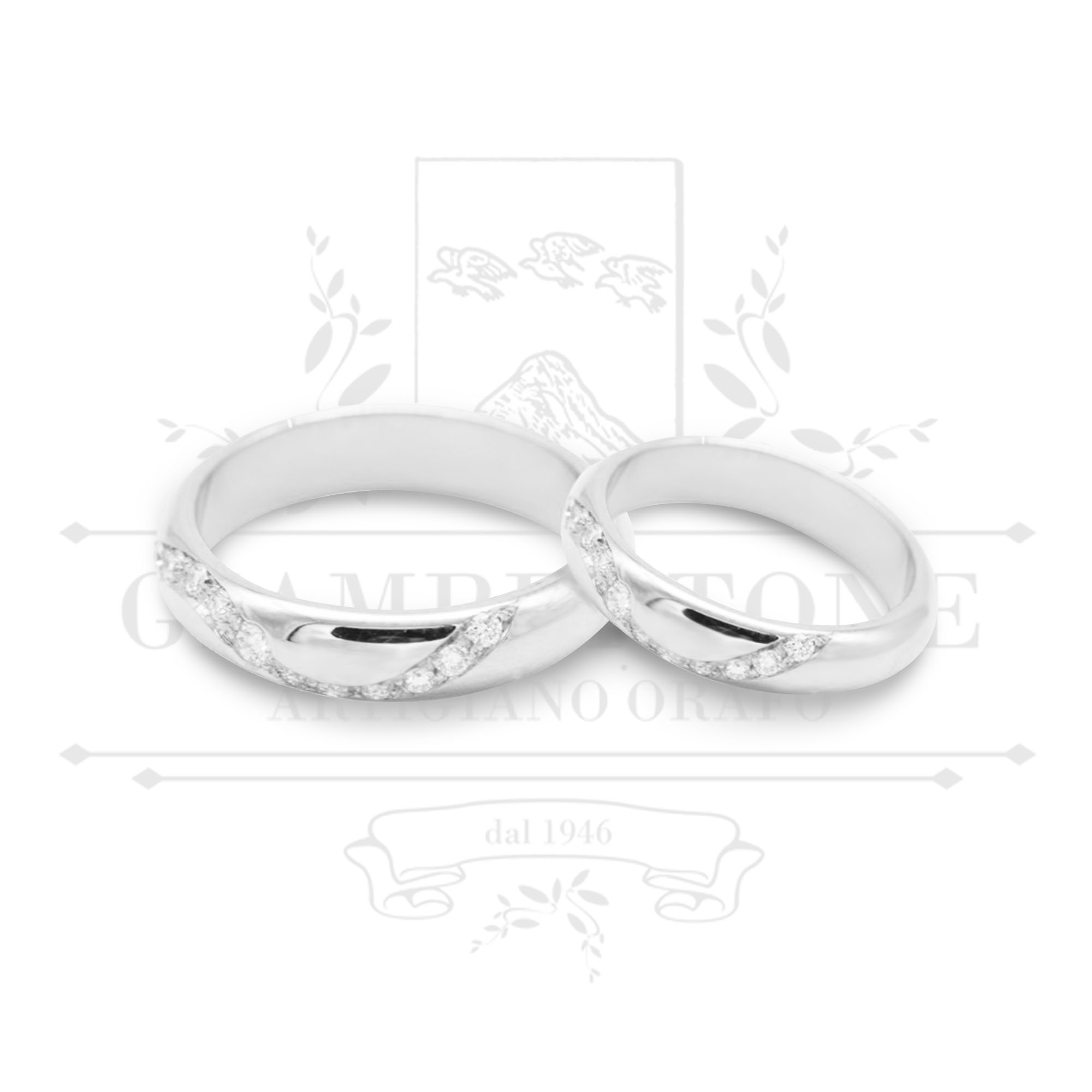F A 013 fedi anniversario oro personalizzate con diamanti giambertone artigiano orafo