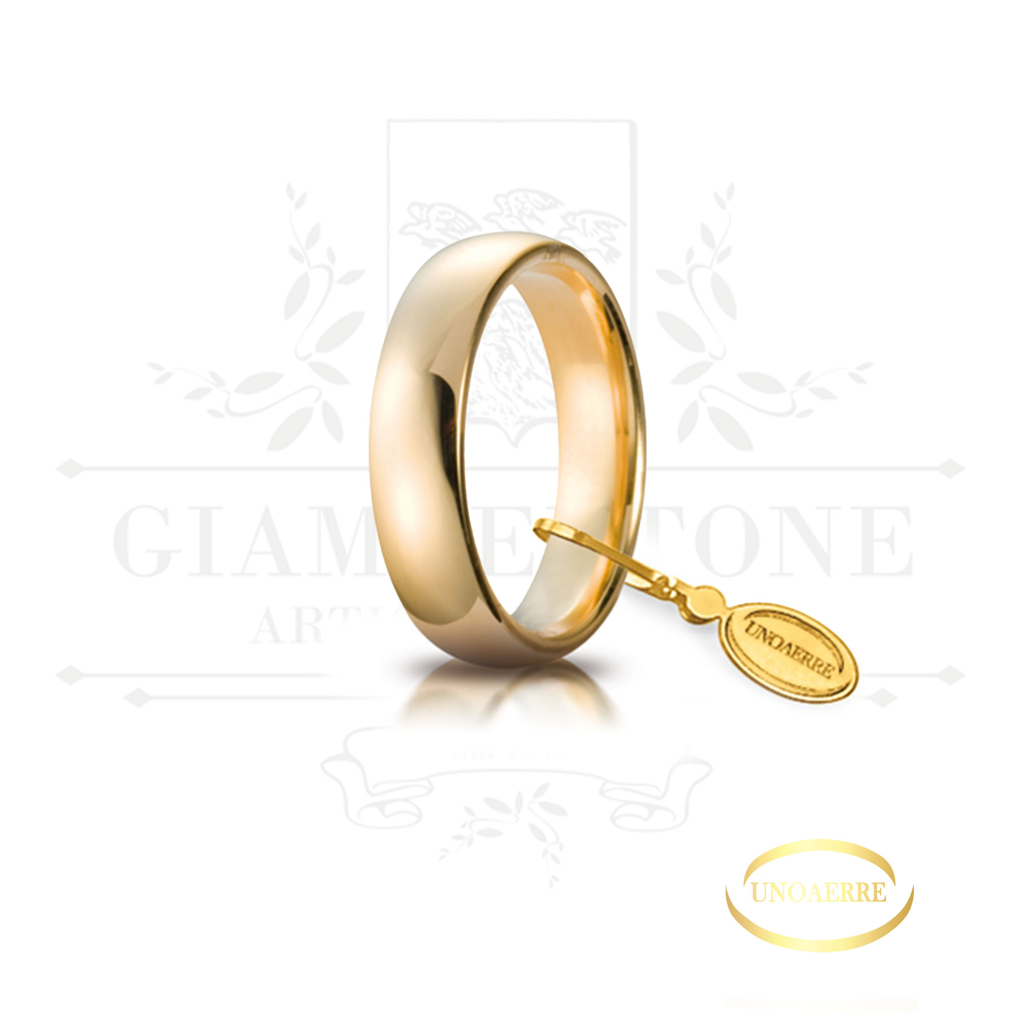anello fede unoaerre oro giallo 5 mm comoda giambertone artigiano orafo