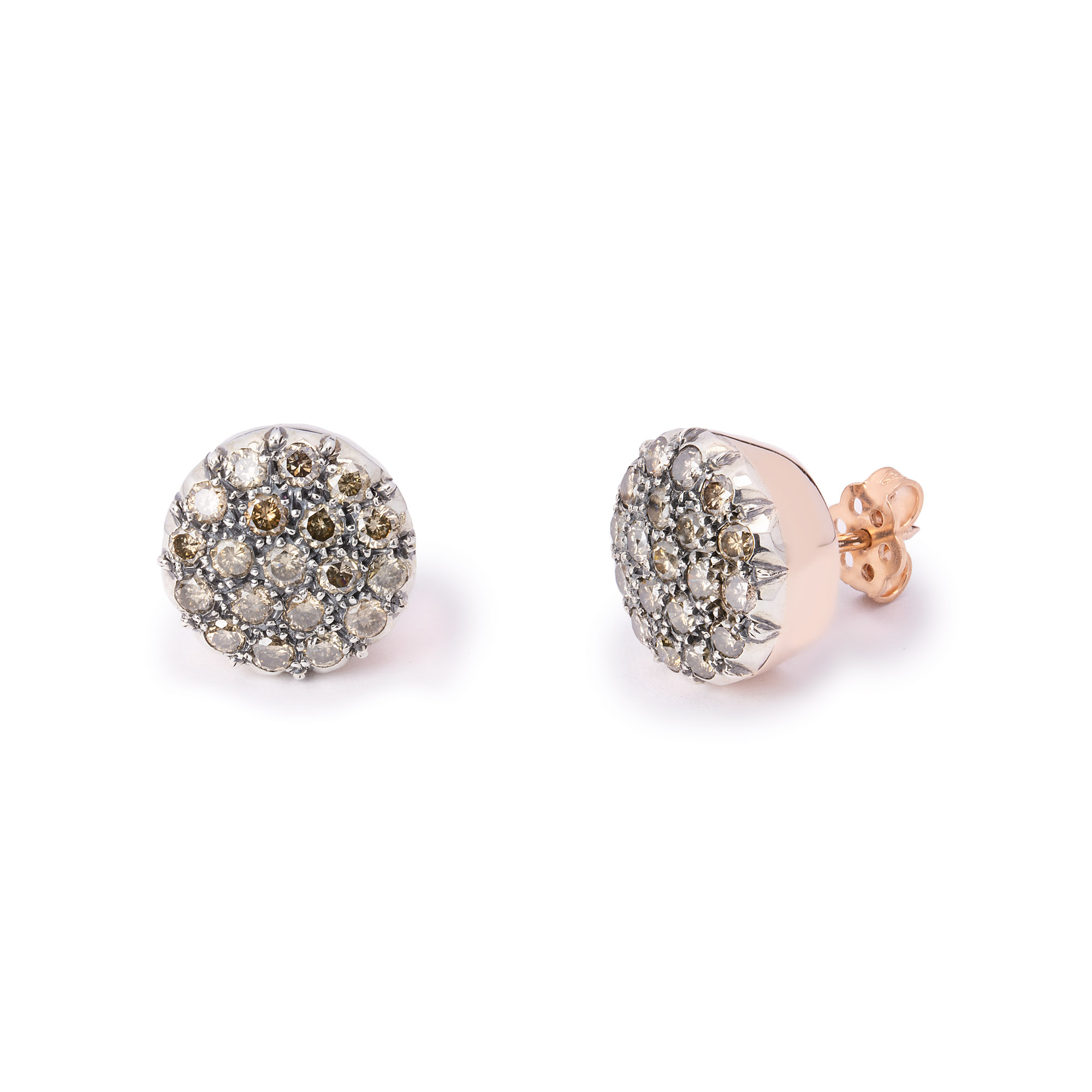 SA-O V102 orecchini toppa oro rosa diamanti gioielli giambertone artigiano orafo
